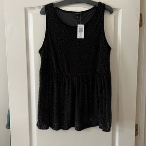 NWT Torrid Black Cheetah Velvet Tank Top- Size 2 (18-20)